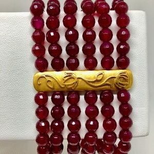 Satya Fuchsia Agate Layered Bracelet